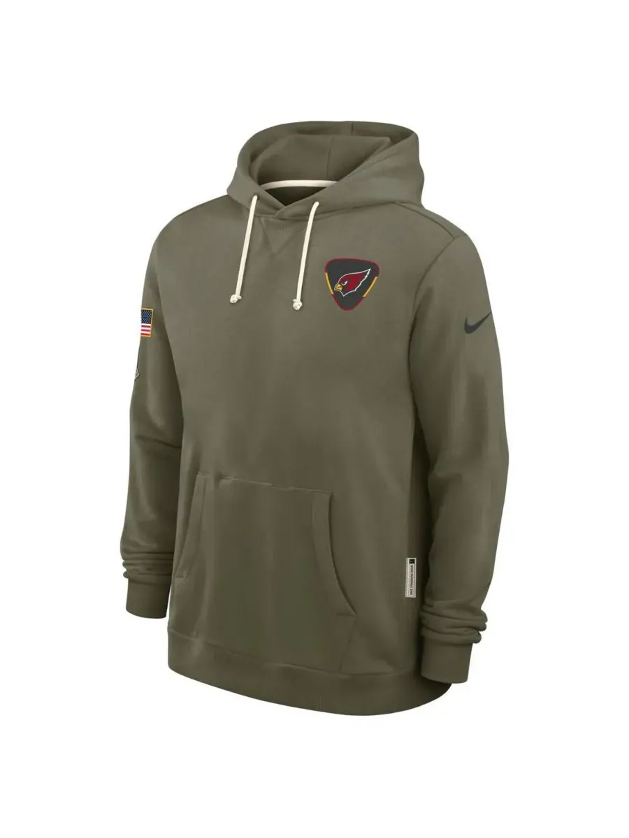 Nike Мужская толстовка оливкового цвета Arizona Cardinals 2025 Salute to Service Sideline Standard — изображение 3 из 5
