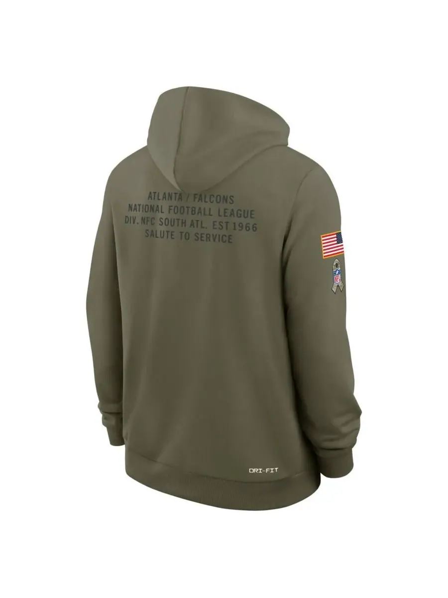 Nike Мужская толстовка оливкового цвета Arizona Cardinals 2025 Salute to Service Sideline Standard — изображение 4 из 5