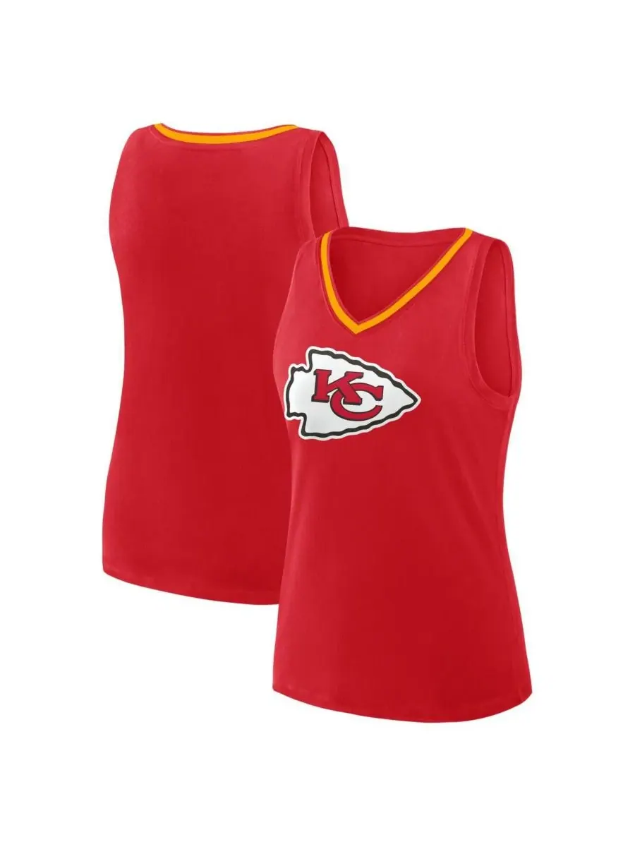 Logo Athletic Женская красная майка с V-образным вырезом Kansas City Chiefs Stellar Win — изображение 1 из 3, красный