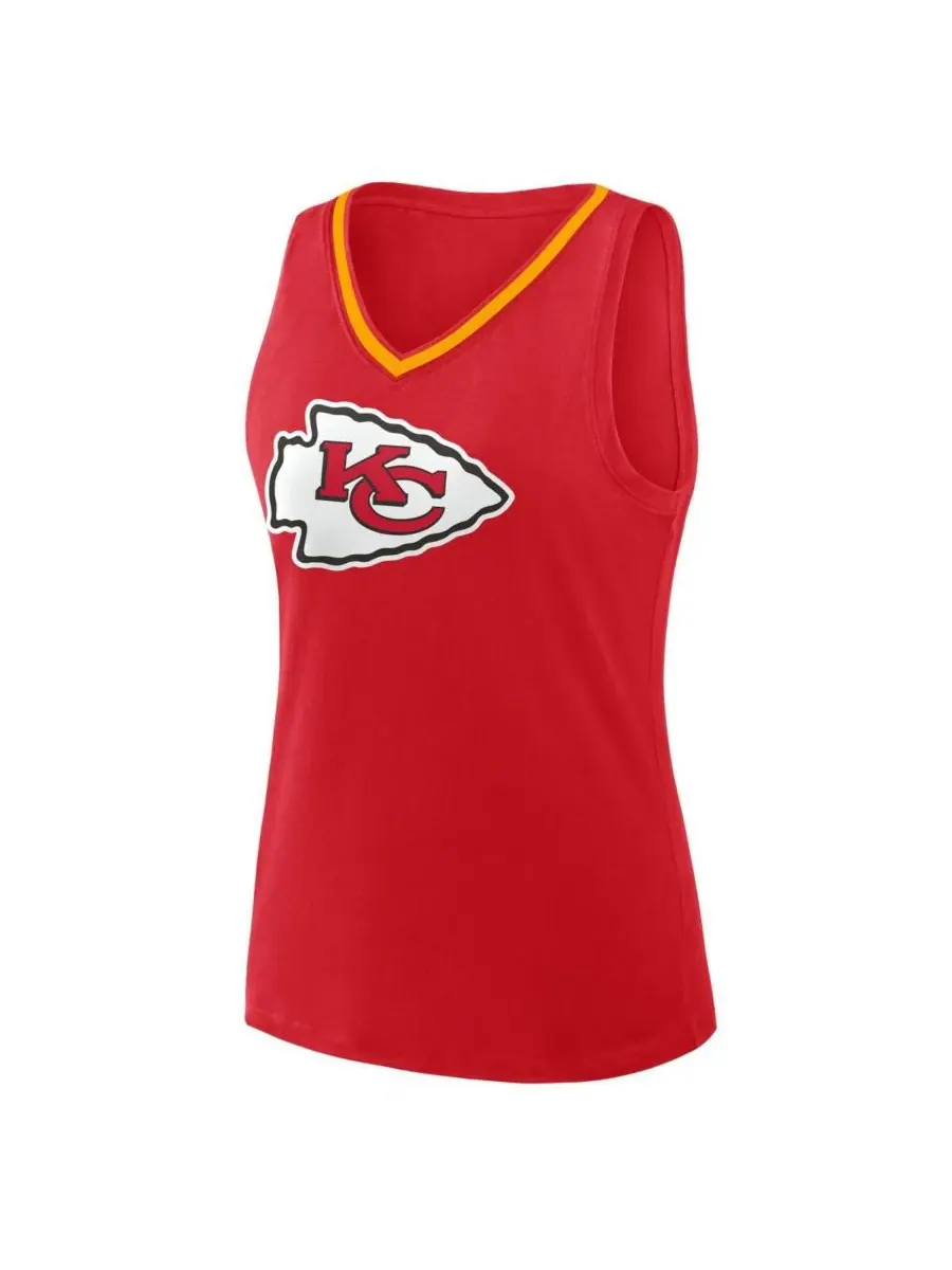 Logo Athletic Женская красная майка с V-образным вырезом Kansas City Chiefs Stellar Win — изображение 3 из 3, красный
