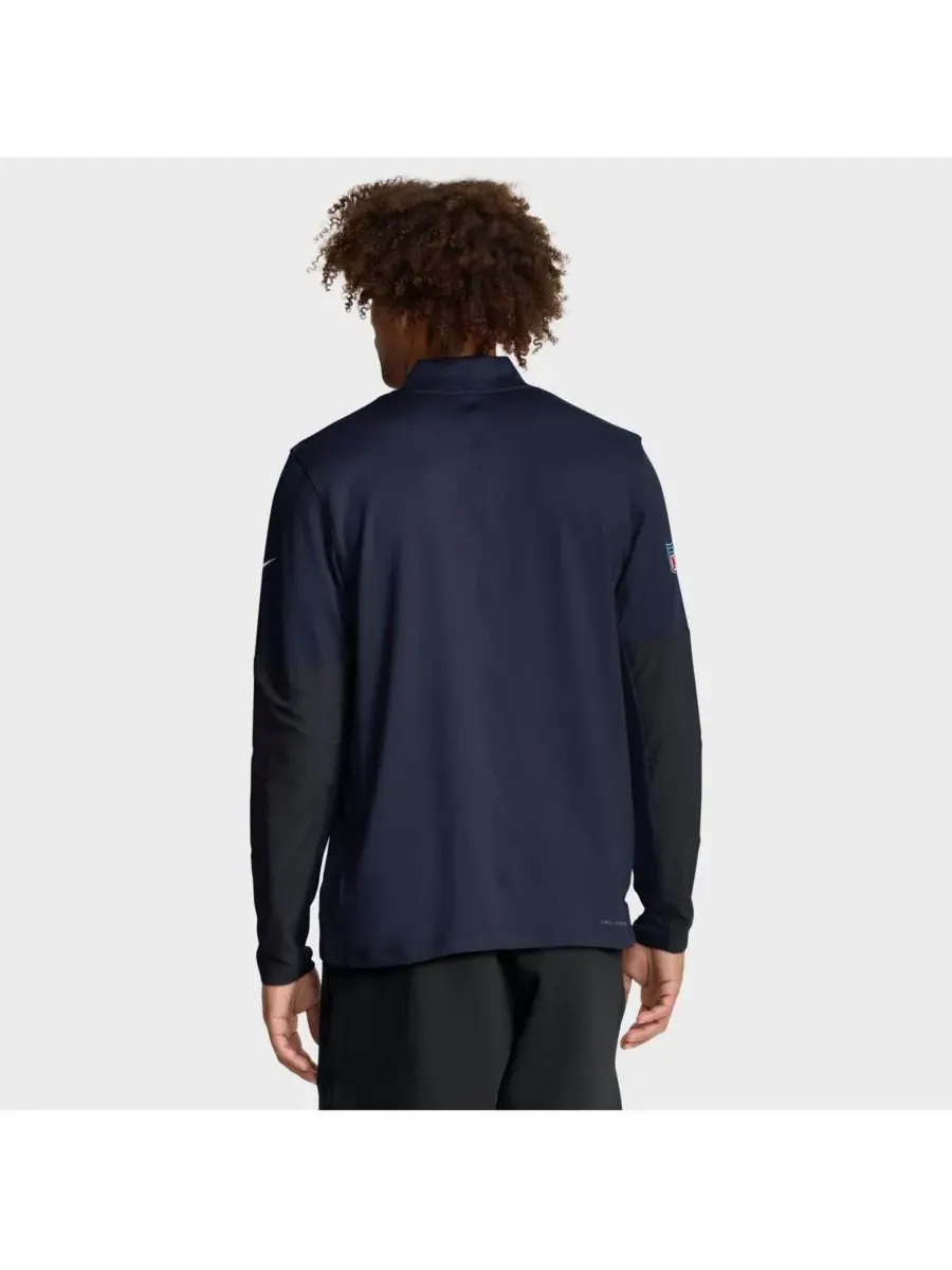 Nike Мужской темно-синий пуловер Dallas Cowboys Sideline Dri-FIT с половинной молнией — изображение 3 из 5