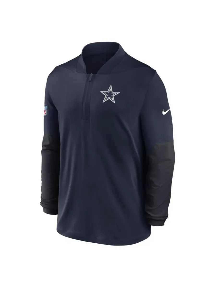 Nike Мужской темно-синий пуловер Dallas Cowboys Sideline Dri-FIT с половинной молнией — изображение 5 из 5