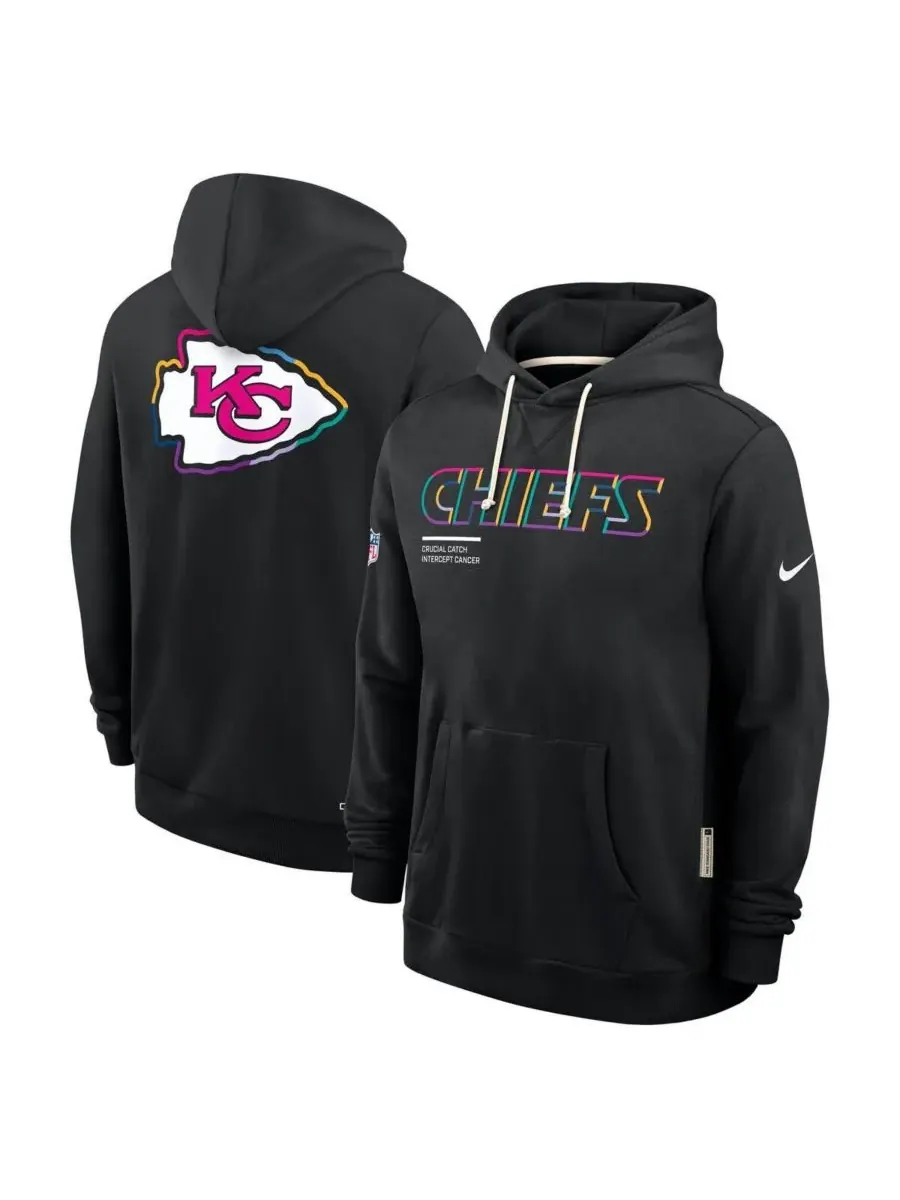 Nike Мужская черная толстовка Kansas City Chiefs Tall 2025 NFL Crucial Catch Sideline Standard — изображение 1 из 3, черный