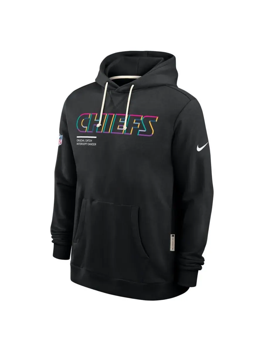 Nike Мужская черная толстовка Kansas City Chiefs Tall 2025 NFL Crucial Catch Sideline Standard — изображение 2 из 3, черный