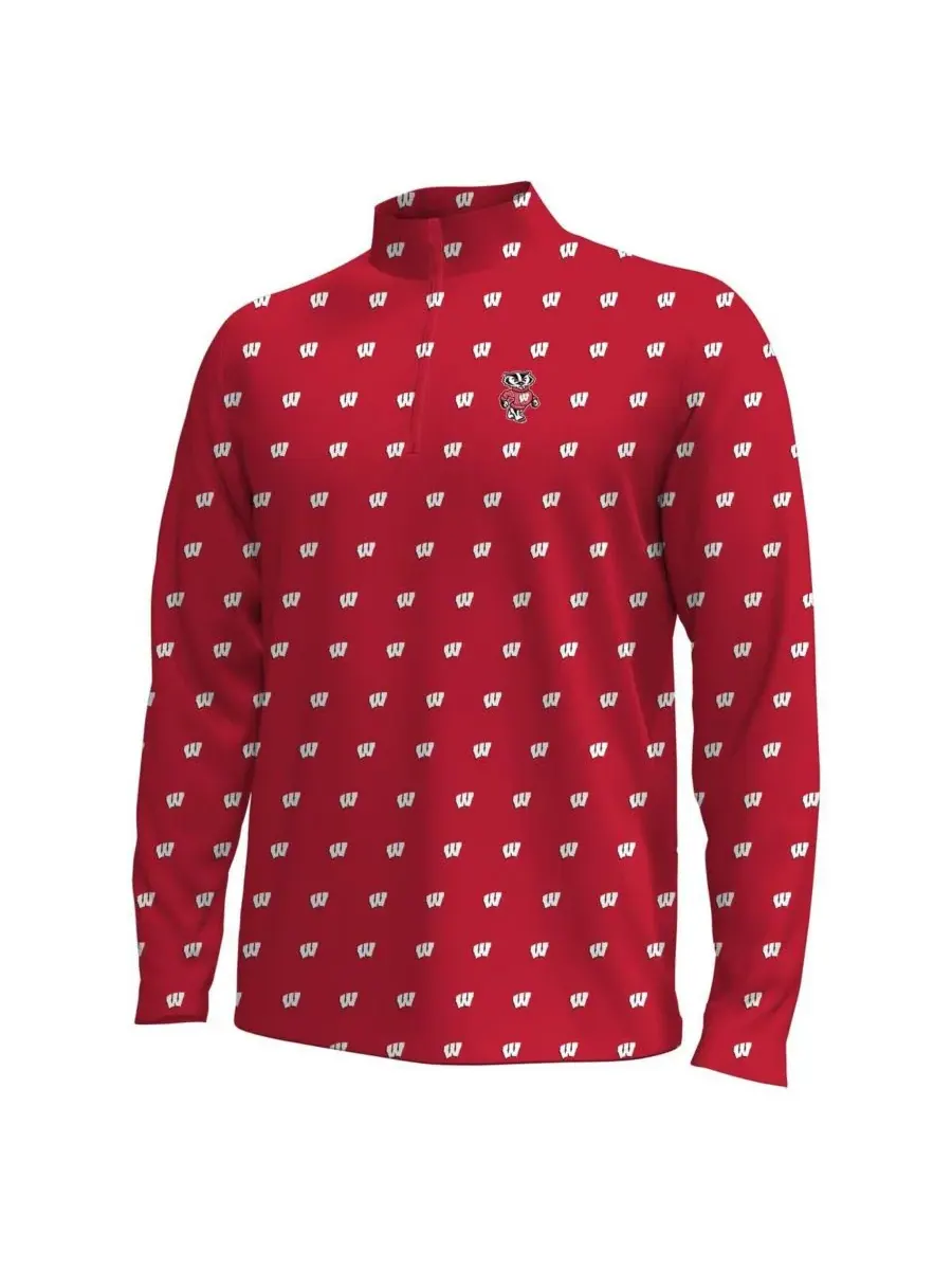 Under Armour Мужская красная куртка Wisconsin Badgers Gameday ArmourFuse с половинной молнией — изображение 2 из 3, красный