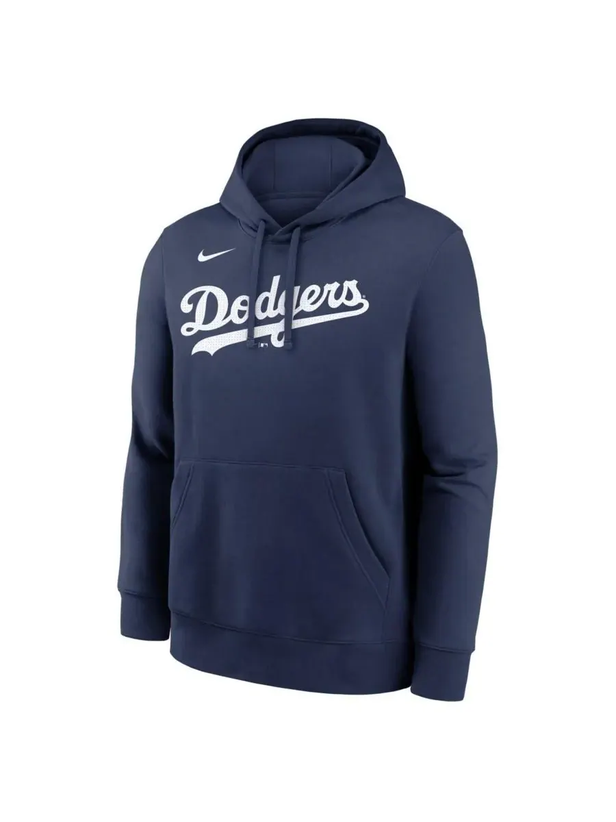 Nike Мужская толстовка с капюшоном Mookie Betts Navy Los Angeles Dodgers с именем и номером игрока — изображение 2 из 3
