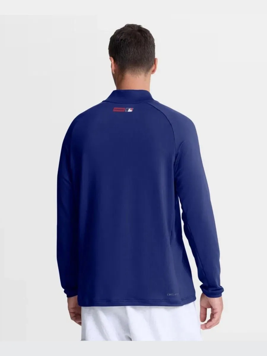 Пуловер с половиной застежкой-молнией, реглан, Dri-FIT, Texas Rangers Nike — изображение 2 из 4, королевский