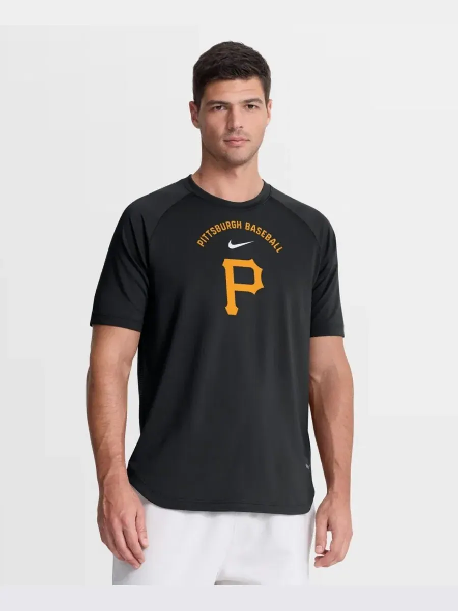 Футболка реглан Dri-FIT с логотипом Pittsburgh Pirates Nike — изображение 1 из 5, черный черный