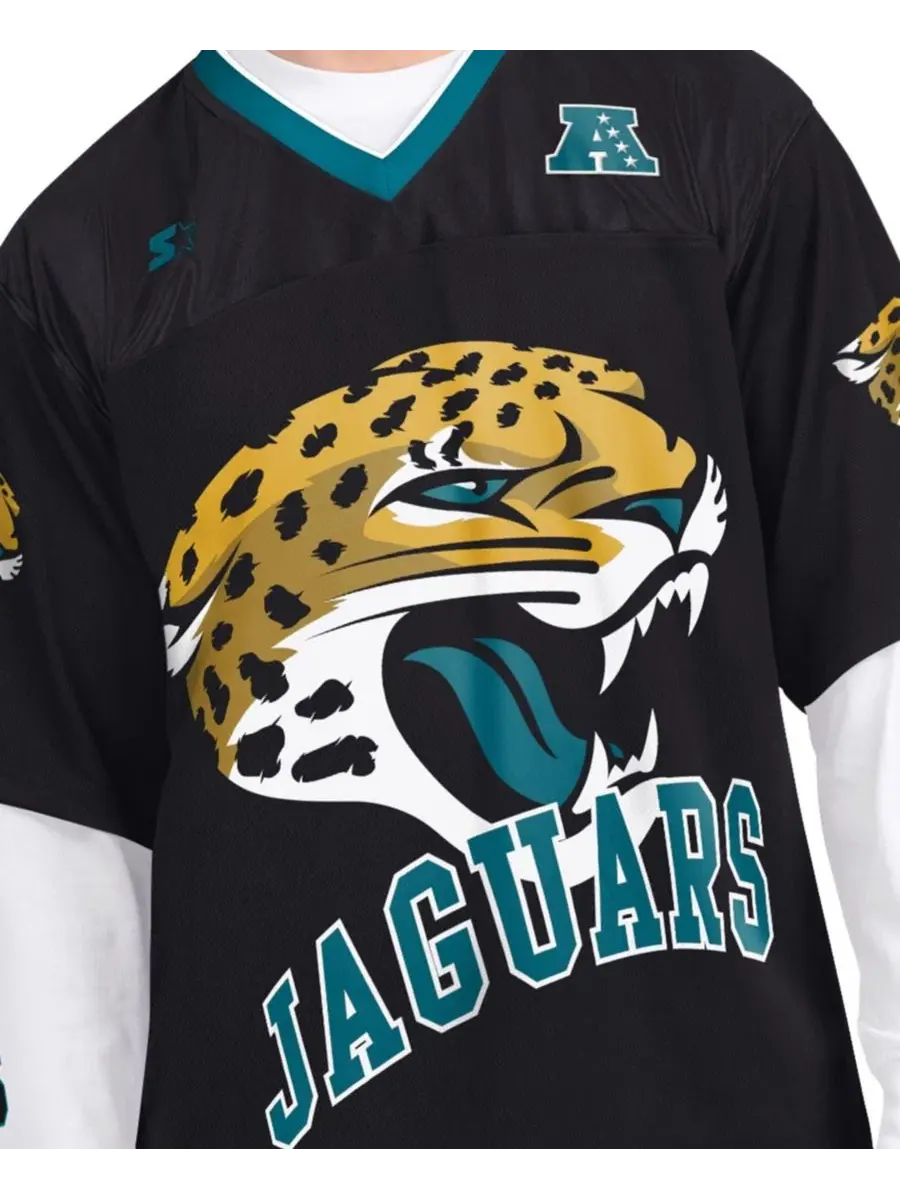 Комплект футболок с длинным рукавом и без рукавов Jacksonville Jaguars Starter — изображение 5 из 7, черный белый