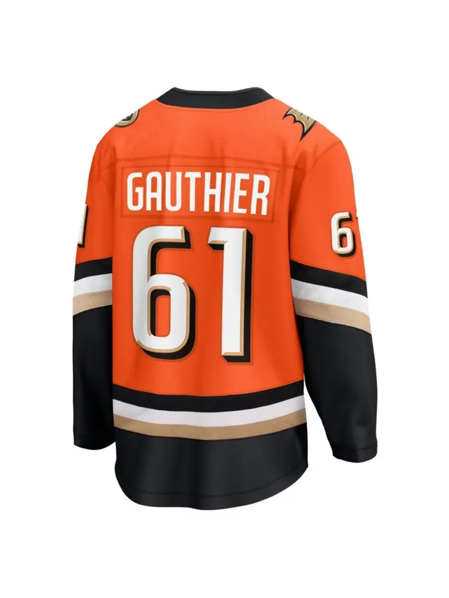 Хоккейный джерси Fanatics Cutter Gauthier Anaheim Ducks Home Breakaway — изображение 3 из 3, оранжевый
