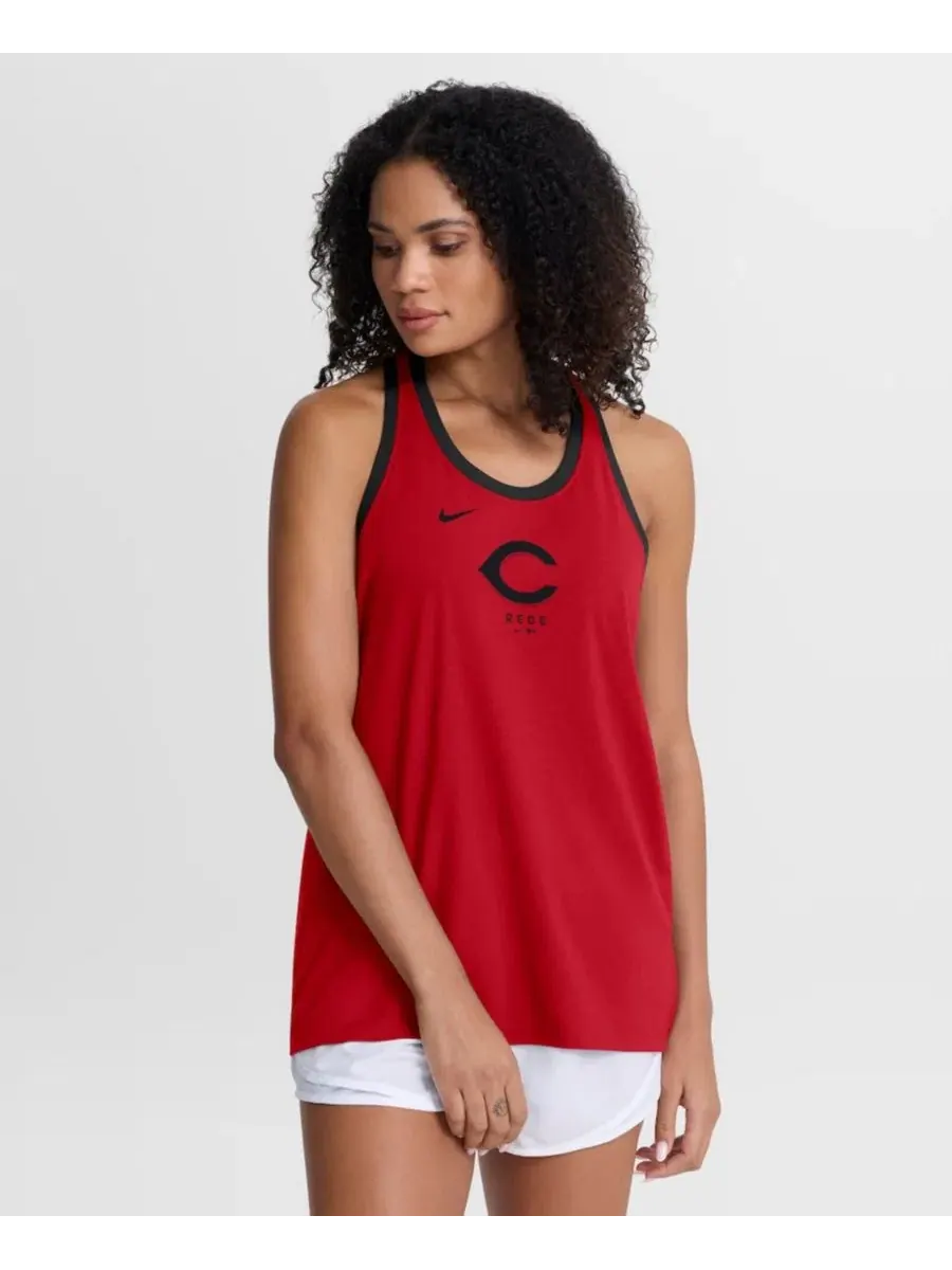Женский топ-майка без рукавов с принтом Cincinnati Reds Tri-Blend Dri-FIT Racerback Tank Top Nike — изображение 1 из 5