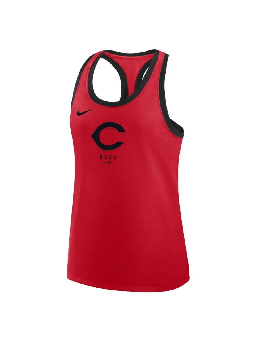 Женский топ-майка без рукавов с принтом Cincinnati Reds Tri-Blend Dri-FIT Racerback Tank Top Nike — изображение 2 из 5