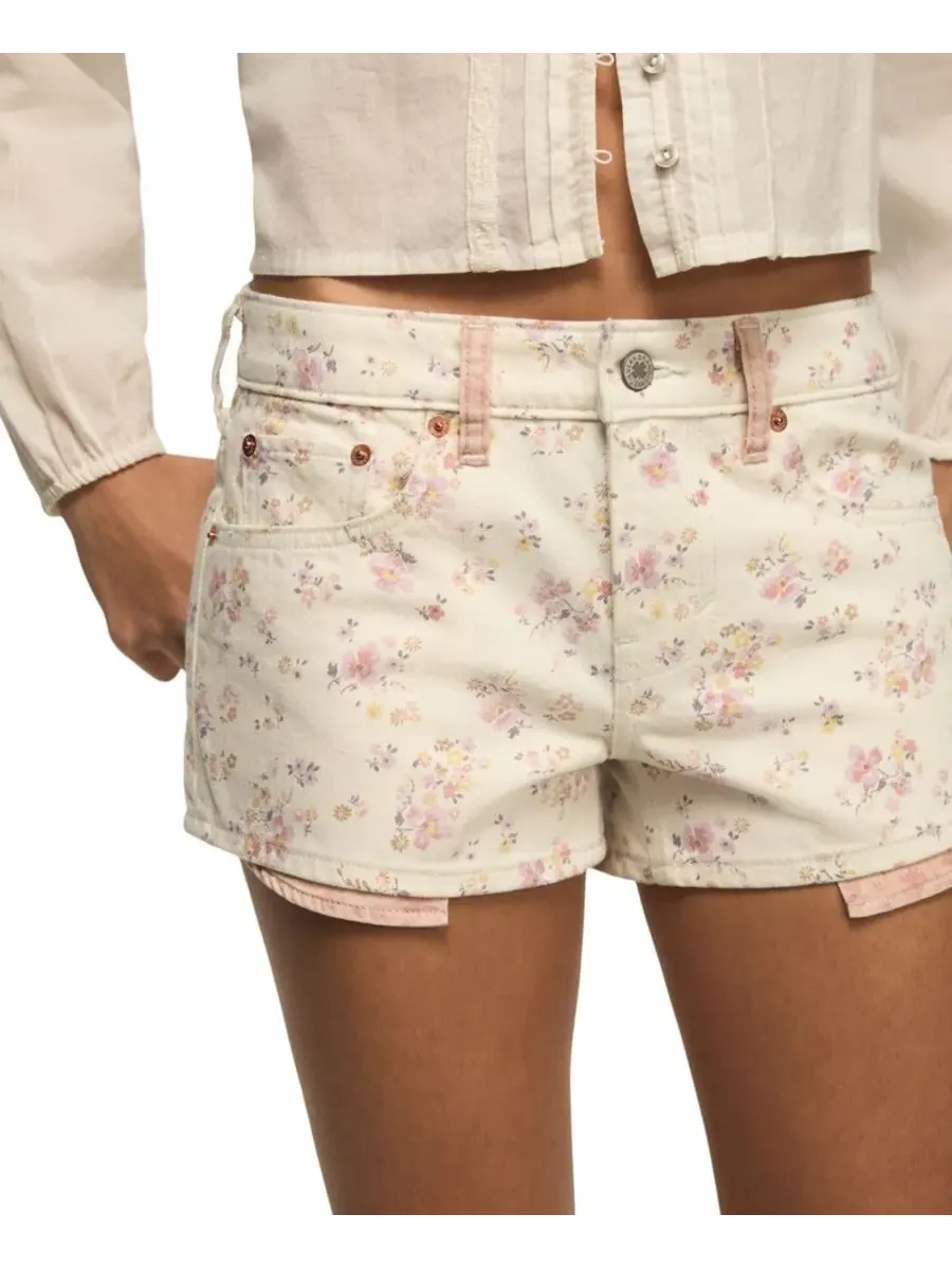 Женские фестивальные шорты со средней посадкой и цветочным принтом Lucky Brand, Boppin Florals Wash — изображение 4 из 6