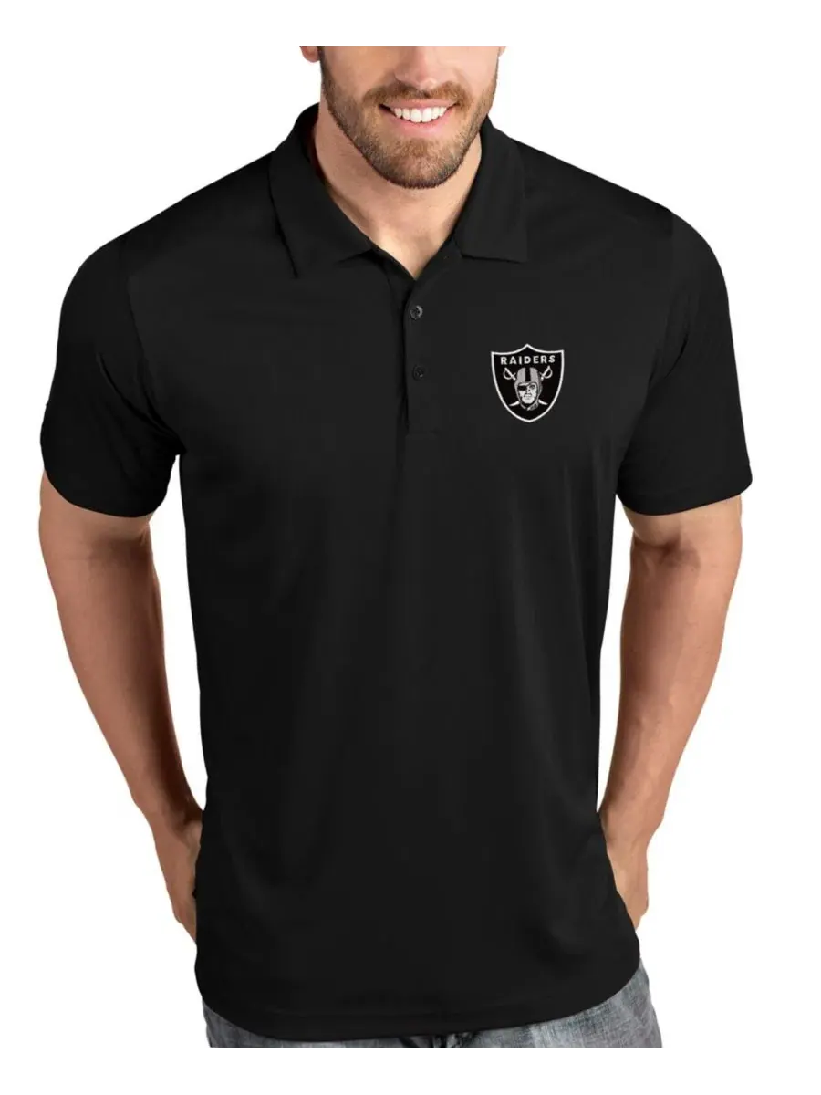 Мужское поло с принтом Tribute Las Vegas Raiders Antigua — изображение 1 из 1, черный