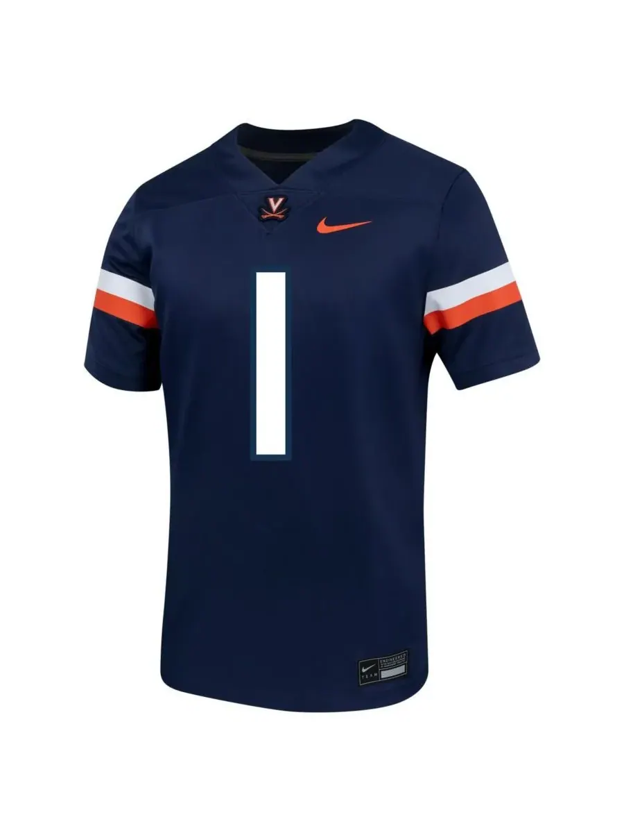 Nike Мужская темно-синяя футбольная майка Virginia Cavaliers Untouchable — изображение 2 из 3, темно-синий