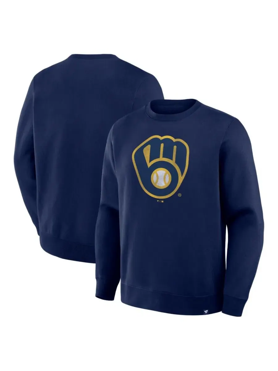 Свитшот с принтом Legacy Milwaukee Brewers Fanatics — изображение 1 из 3, темно-синий