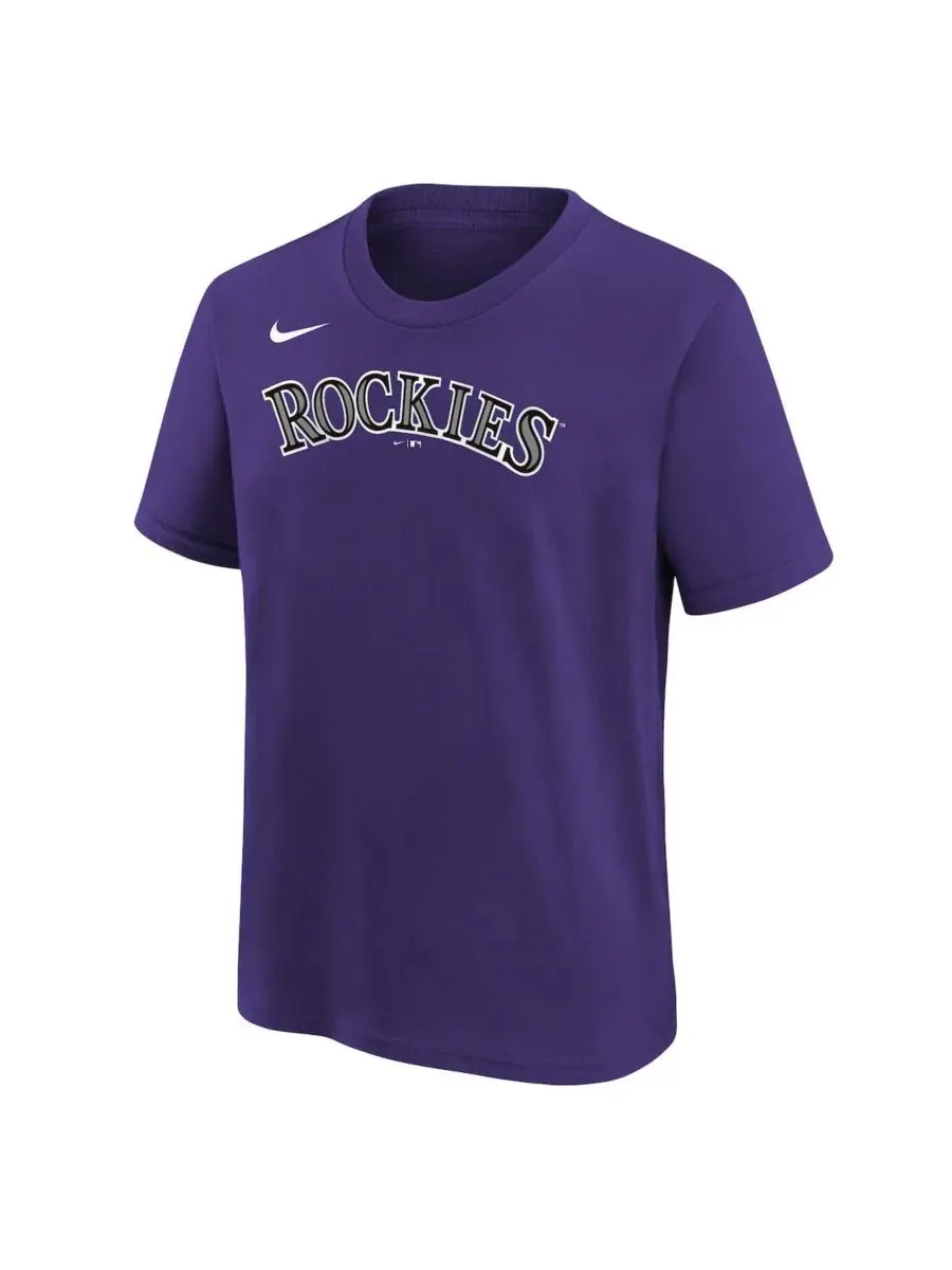 Футболка Kris Bryant Name & Number Purple Colorado Rockies Nike — изображение 2 из 3, фиолетовый