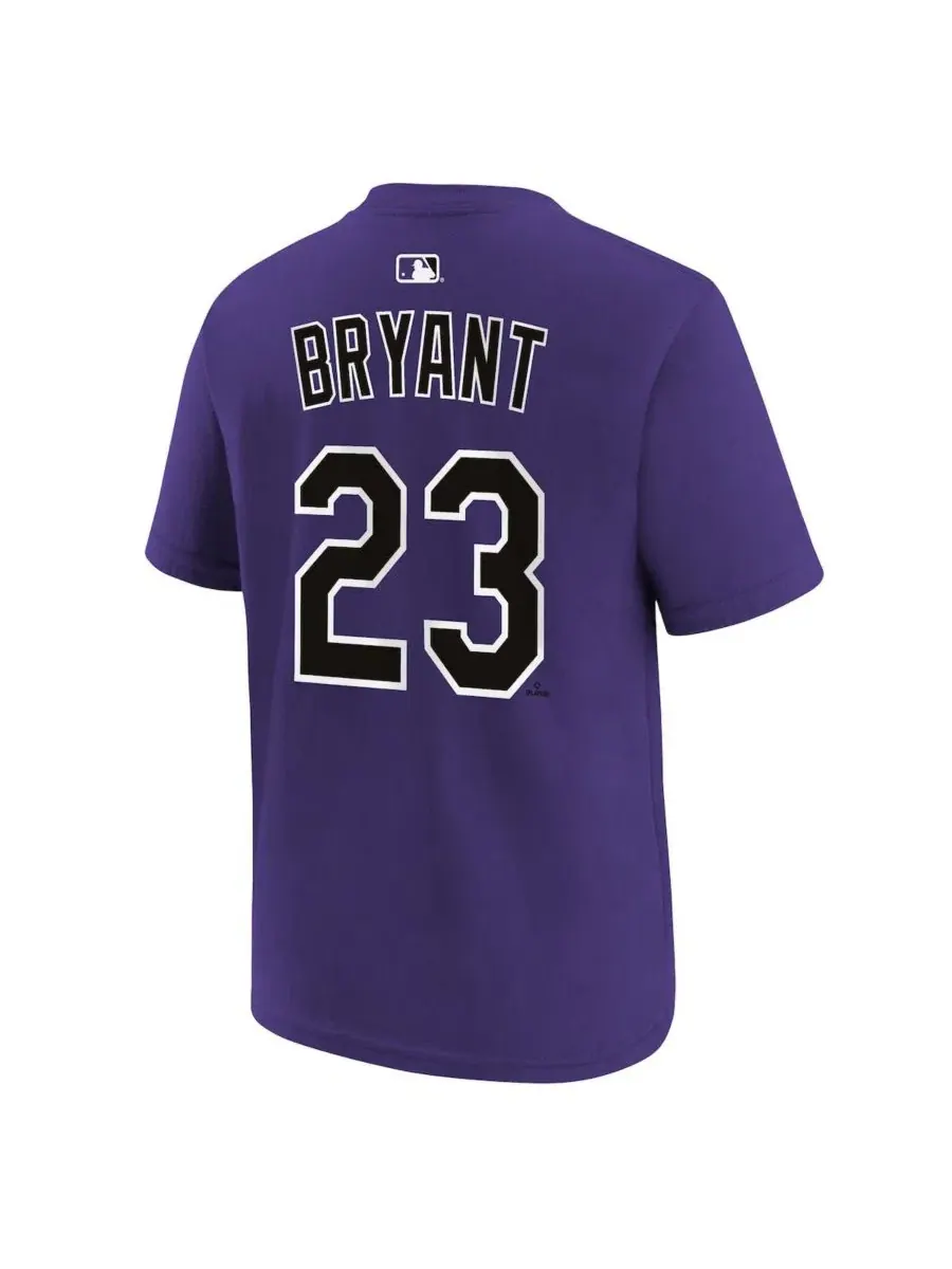 Футболка Kris Bryant Name & Number Purple Colorado Rockies Nike — изображение 3 из 3, фиолетовый