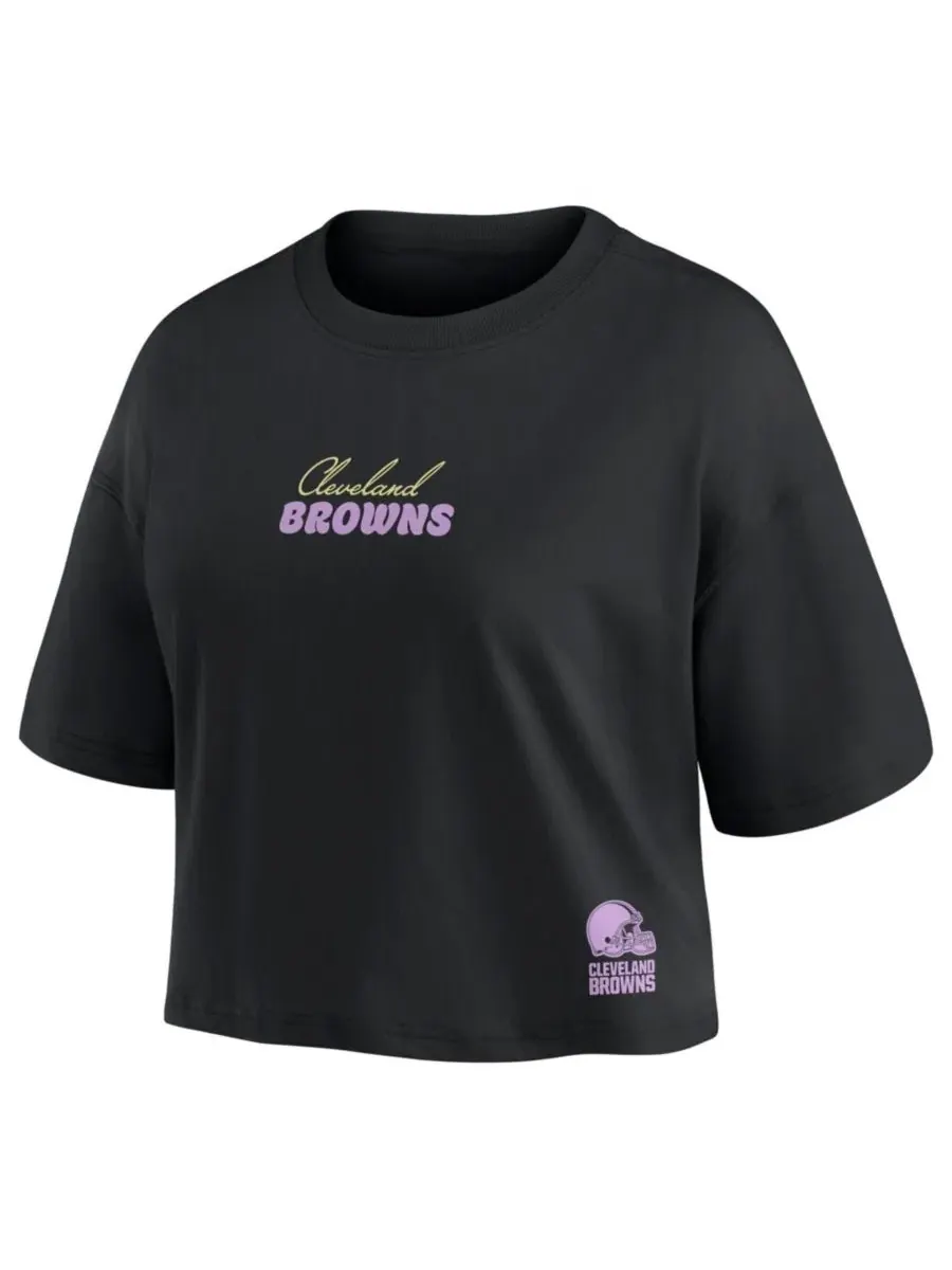 Женская футболка с длинным рукавом с принтом Cleveland Browns Shedeur Sanders Fanatics — изображение 2 из 2, черный