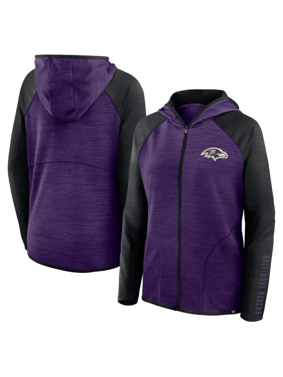 Fanatics Женская фиолетово-черная толстовка на молнии Baltimore Ravens Redzone End Around Pass с — изображение 1 из 3