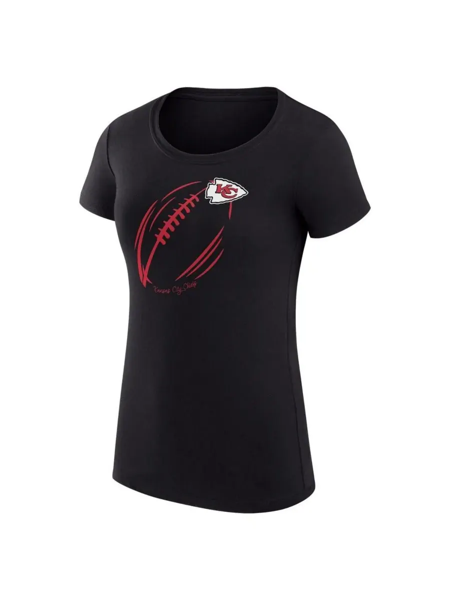 G-III 4Her by Carl Banks Женская черная футболка с изображением команды Kansas City Chiefs — изображение 2 из 3, черный