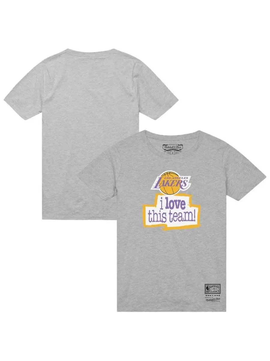 Mitchell & Ness Мужская футболка Los Angeles Lakers "I Love This Team" серого цвета — изображение 1 из 3, серый