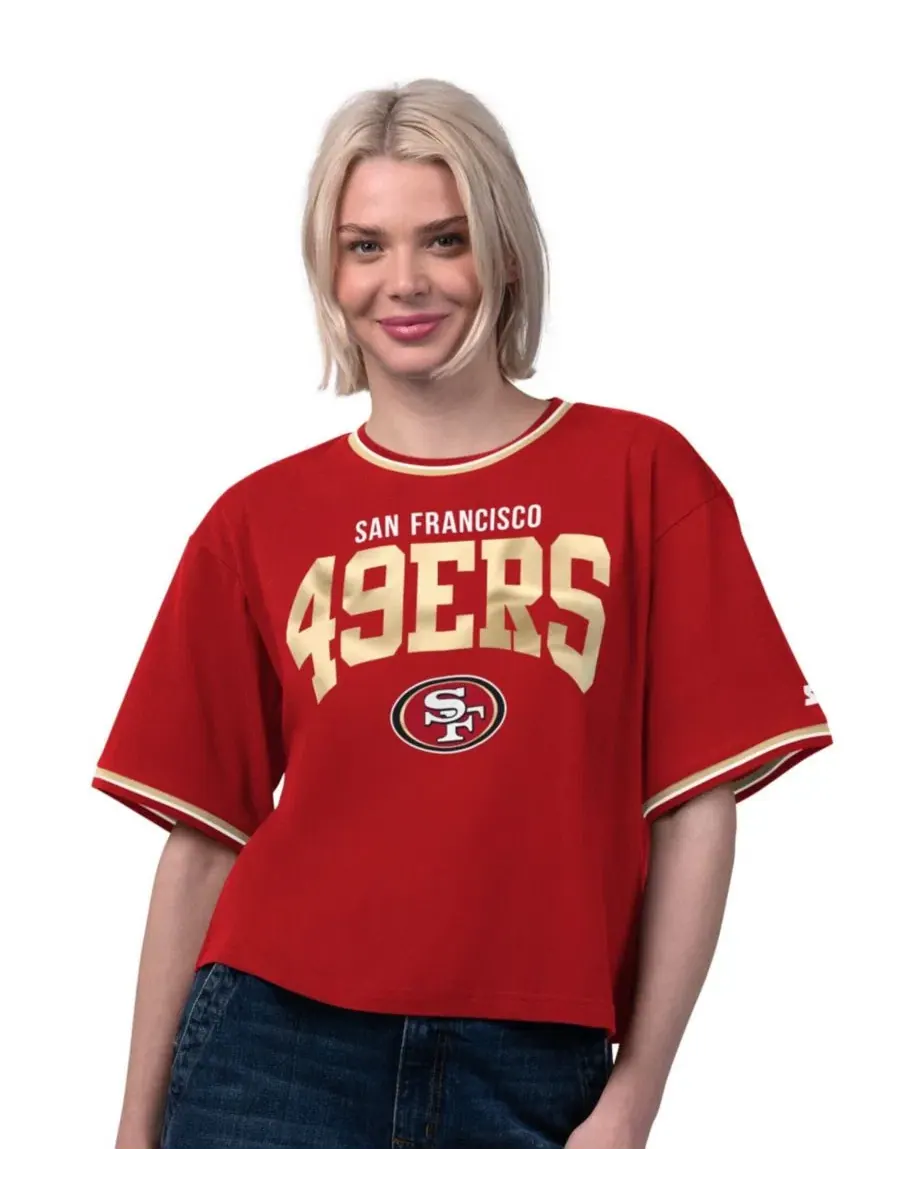 Футболка-кроп с принтом Ace San Francisco 49ers Starter — изображение 1 из 3, алый