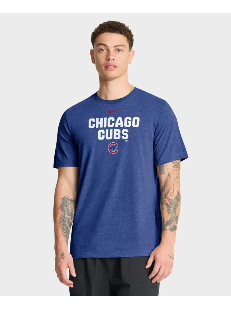 Футболка с принтом Stacked Tri-Blend Nike — изображение 1 из 4, синий