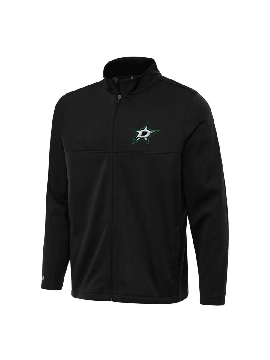 Мужская черная куртка для гольфа Dallas Stars Links 2 на молнии Antigua — изображение 1 из 1, черный