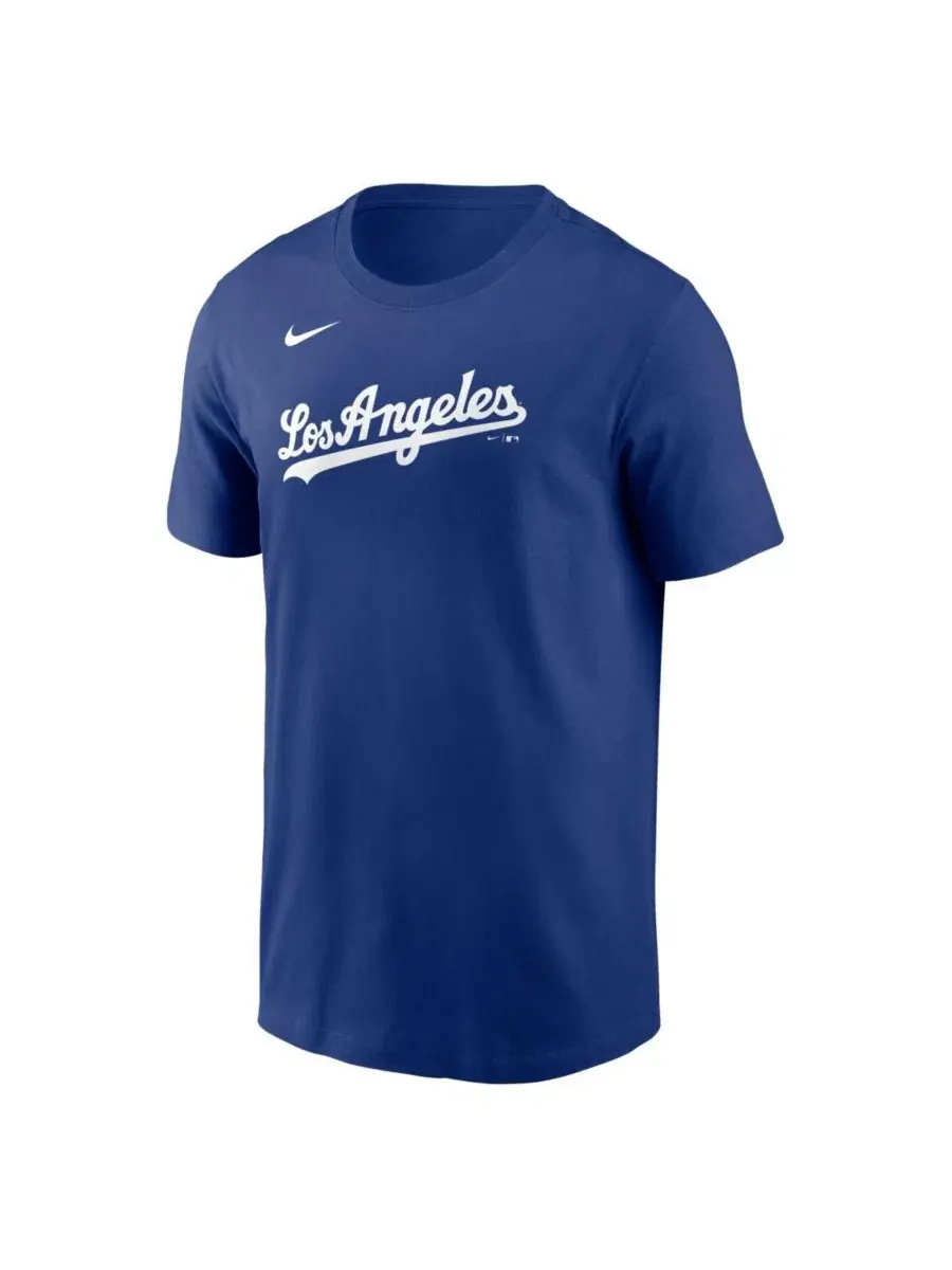 Футболка с коротким рукавом и принтом Nike Los Angeles Dodgers Alternate Wordmark — изображение 2 из 3, королевский