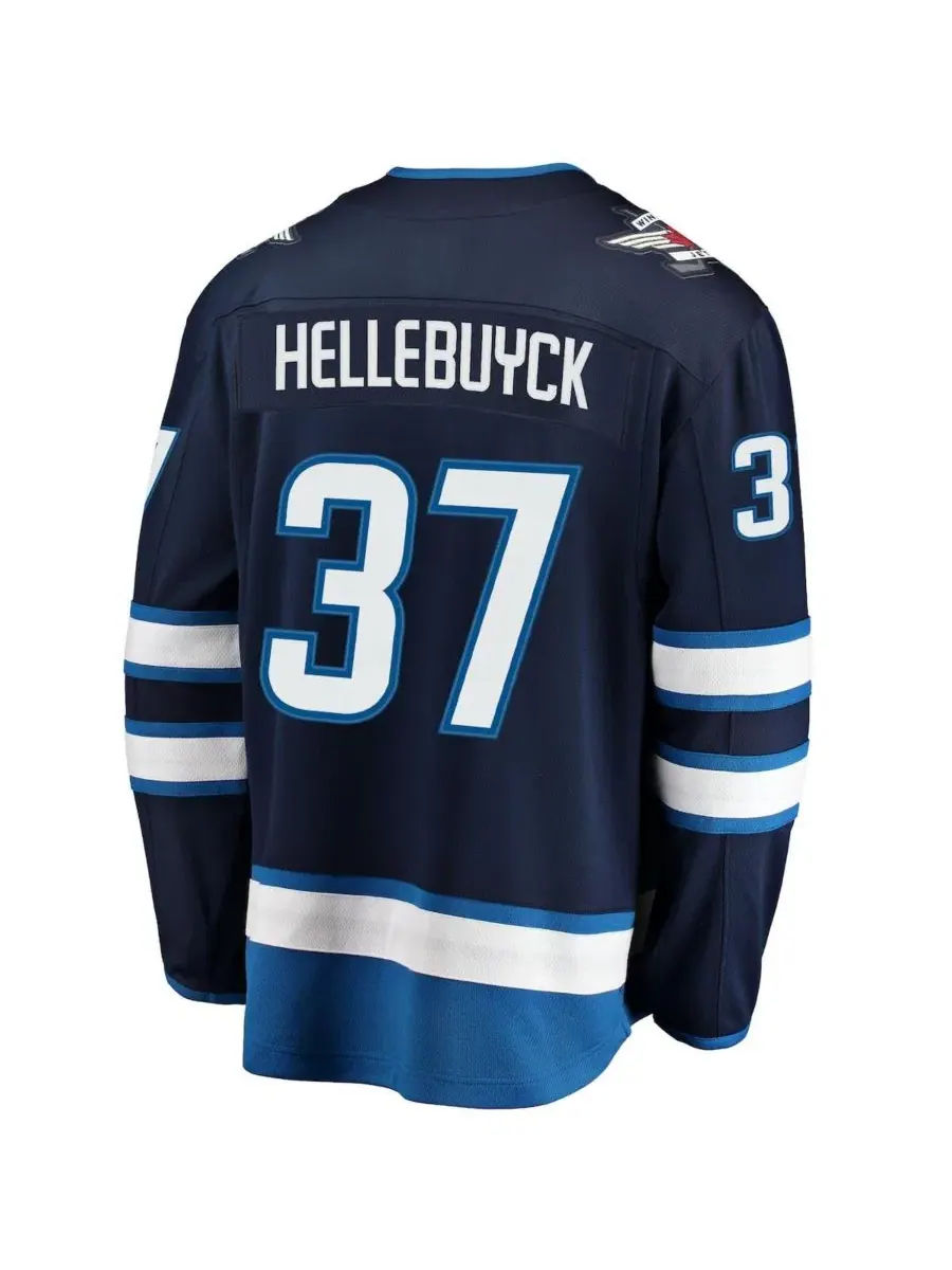 Джерси-реплика с длинным рукавом Connor Hellebuyck Fanatics — изображение 3 из 3, темно-синий