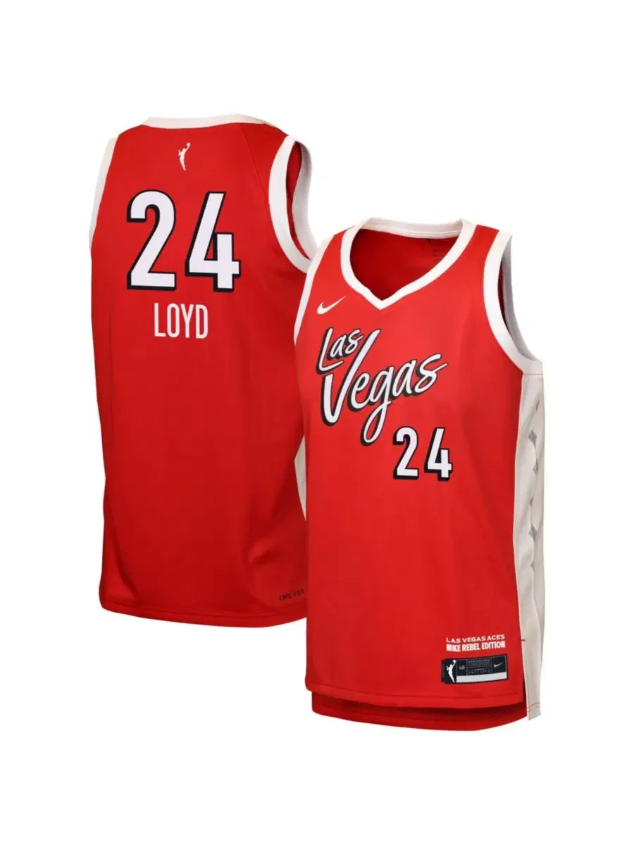 Детская футболка с принтом Jewell Loyd Red Las Vegas Aces Victory Jersey Nike — изображение 1 из 3, красный