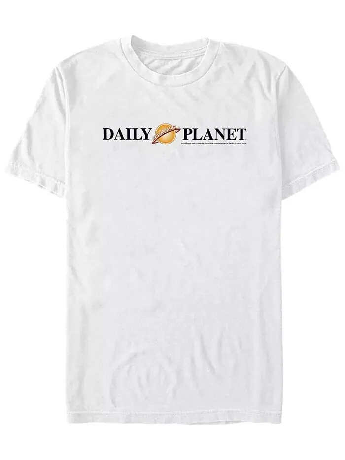 Мужская футболка DC Superman Daily Planet с текстовым логотипом и короткими рукавами Fifth Sun — изображение 1 из 1