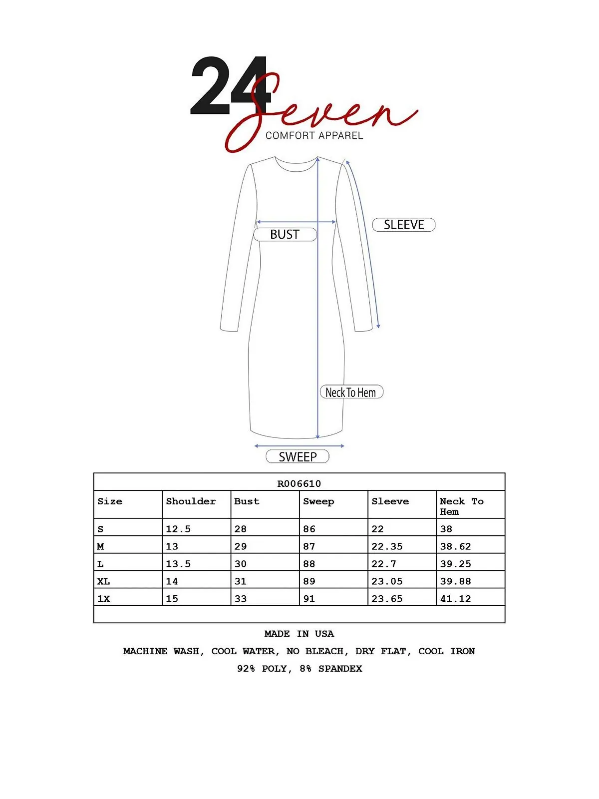 Женское классическое расклешенное мини-платье с длинными рукавами 24seven Comfort Apparel — изображение 4 из 4, красный