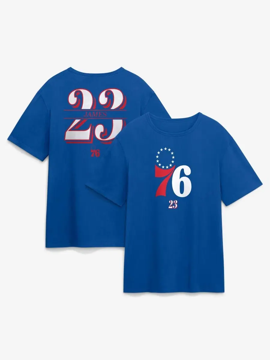 Футболка с коротким рукавом LeBron James Philadelphia 76ers In The Paint Name & Number Fanatics — изображение 1 из 6