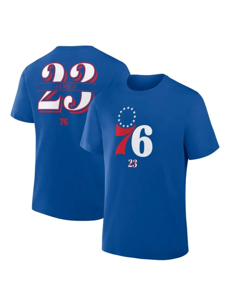 Футболка с коротким рукавом LeBron James Philadelphia 76ers In The Paint Name & Number Fanatics — изображение 4 из 6