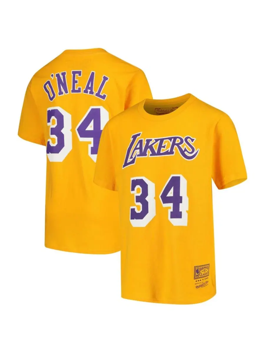 Футболка с именем и номером Shaquille O'Neal Mitchell & Ness — изображение 1 из 3, золото