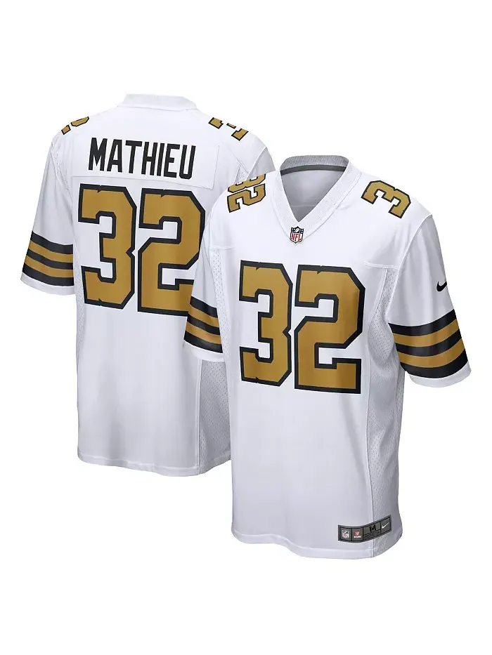 Мужская игровая футболка New Orleans Saints Тайранн Матье белого цвета Nike — изображение 1 из 3