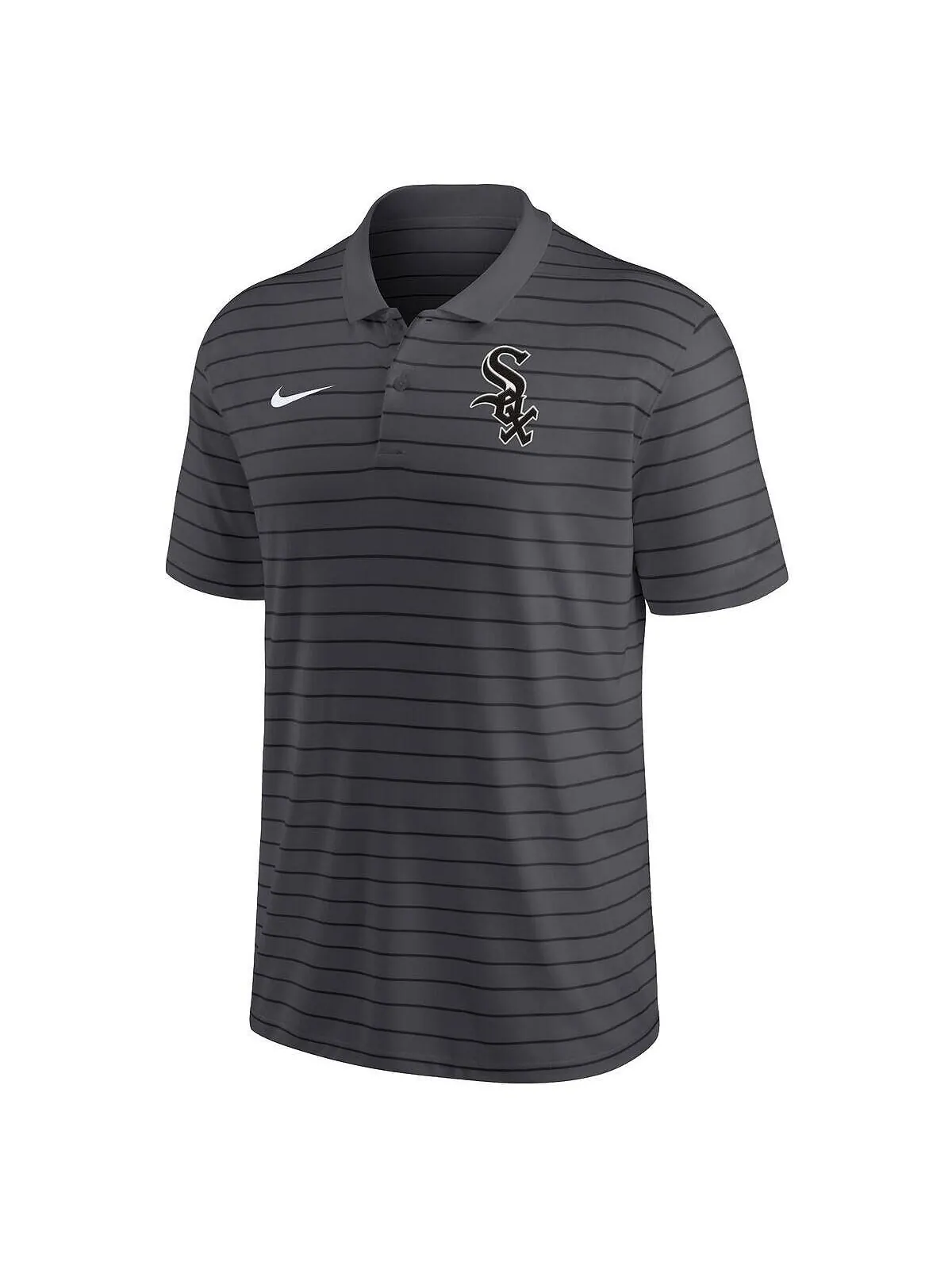 Мужская темно-серая рубашка-поло Chicago White Sox Authentic Collection Victory в полоску — изображение 2 из 3, темно-серый