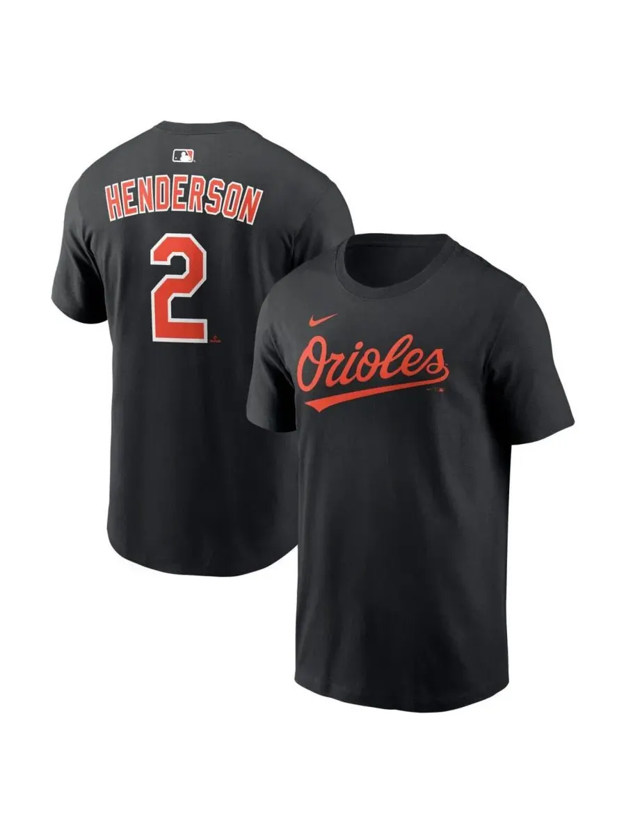 Футболка с именем и номером игрока Gunnar Henderson Black Baltimore Orioles Nike — изображение 1 из 3, черный