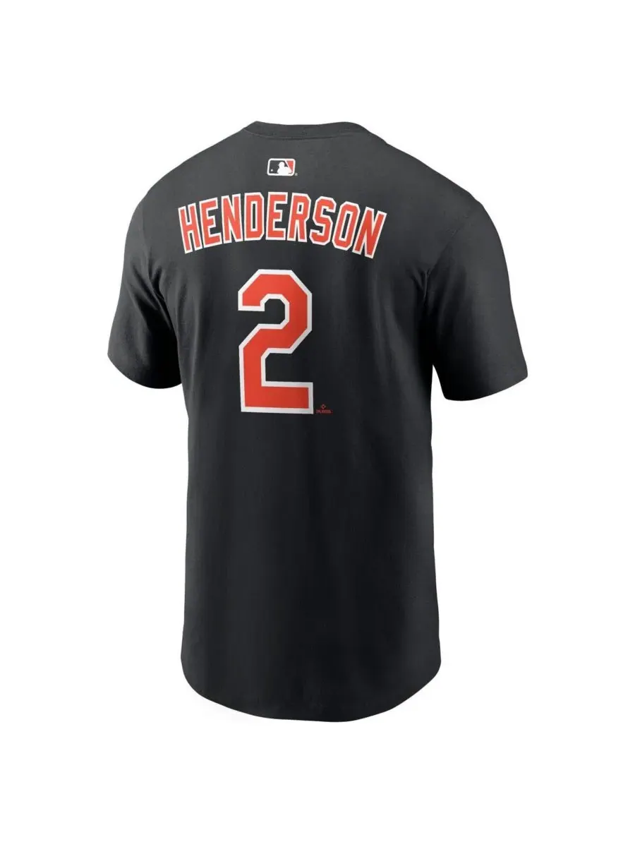Футболка с именем и номером игрока Gunnar Henderson Black Baltimore Orioles Nike — изображение 3 из 3, черный