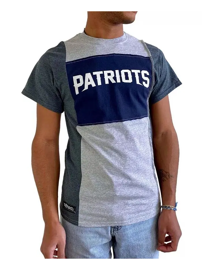 Мужская серая футболка New England Patriots Split Refried Apparel