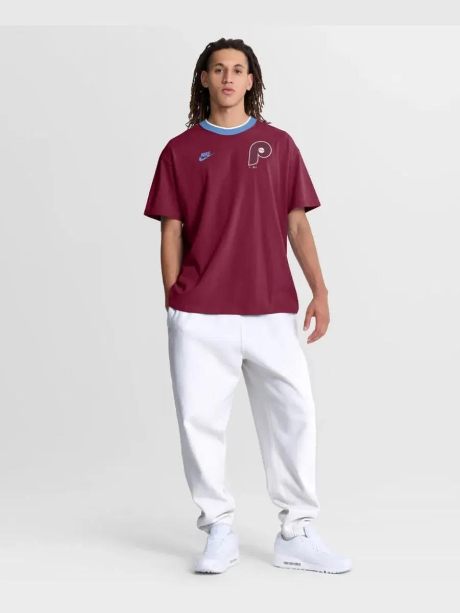 Футболка-кольцо с втачным рукавом, свободного кроя, с винтажным принтом Philadelphia Phillies Nike — изображение 1 из 3