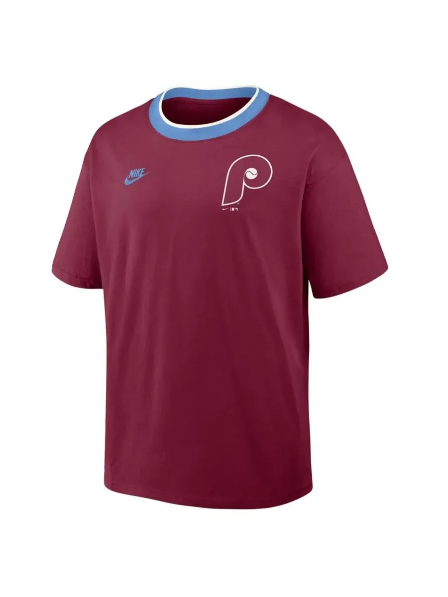 Футболка-кольцо с втачным рукавом, свободного кроя, с винтажным принтом Philadelphia Phillies Nike — изображение 2 из 3
