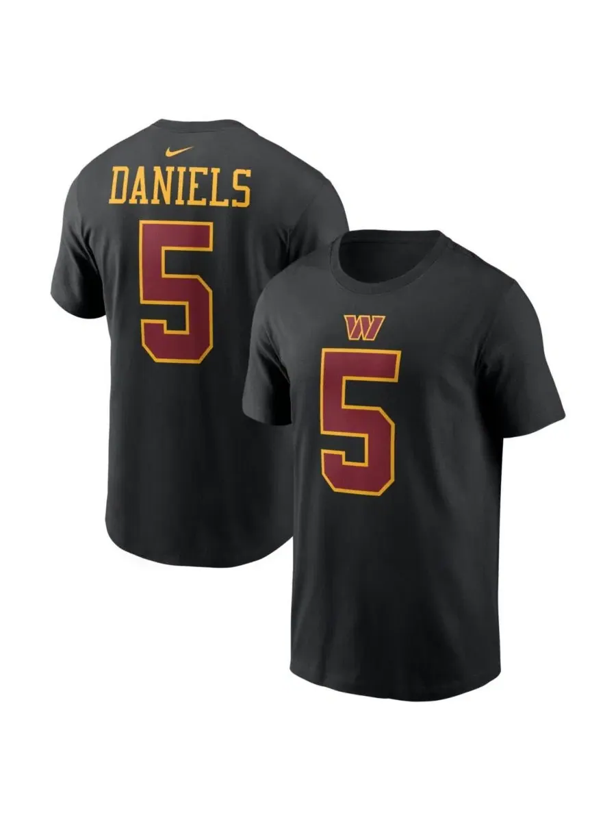 Футболка с коротким рукавом Jayden Daniels Washington Commanders Nike — изображение 1 из 3, черный