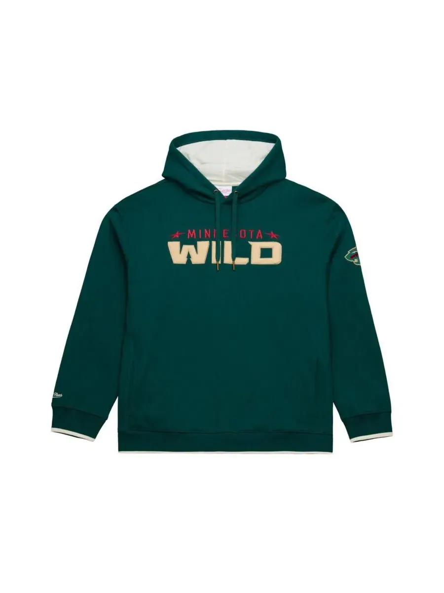 Флисовая худи с вышивкой Minnesota Wild Mitchell & Ness — изображение 1 из 2, зеленый