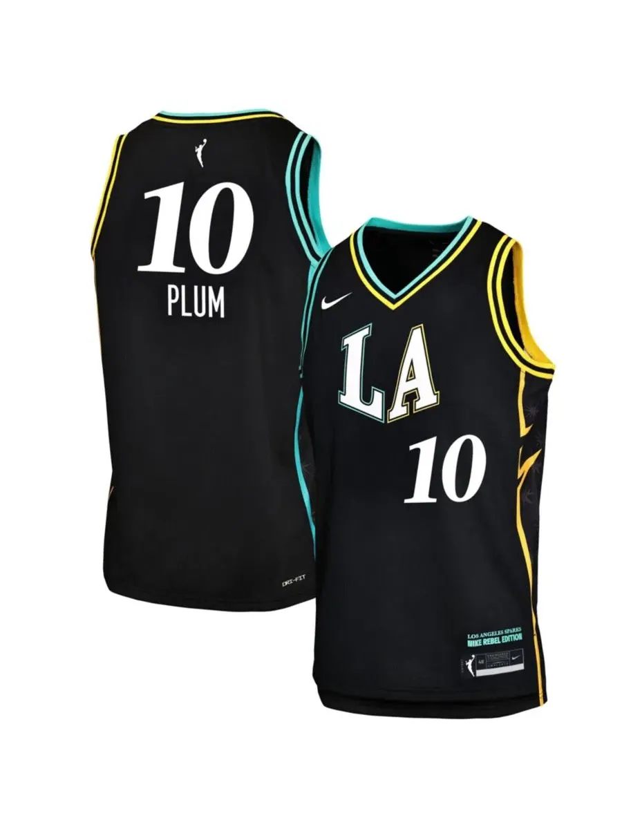 Детская футболка с принтом Kelsey Plum Black Los Angeles Sparks Victory Jersey - Rebel Edition Nike
