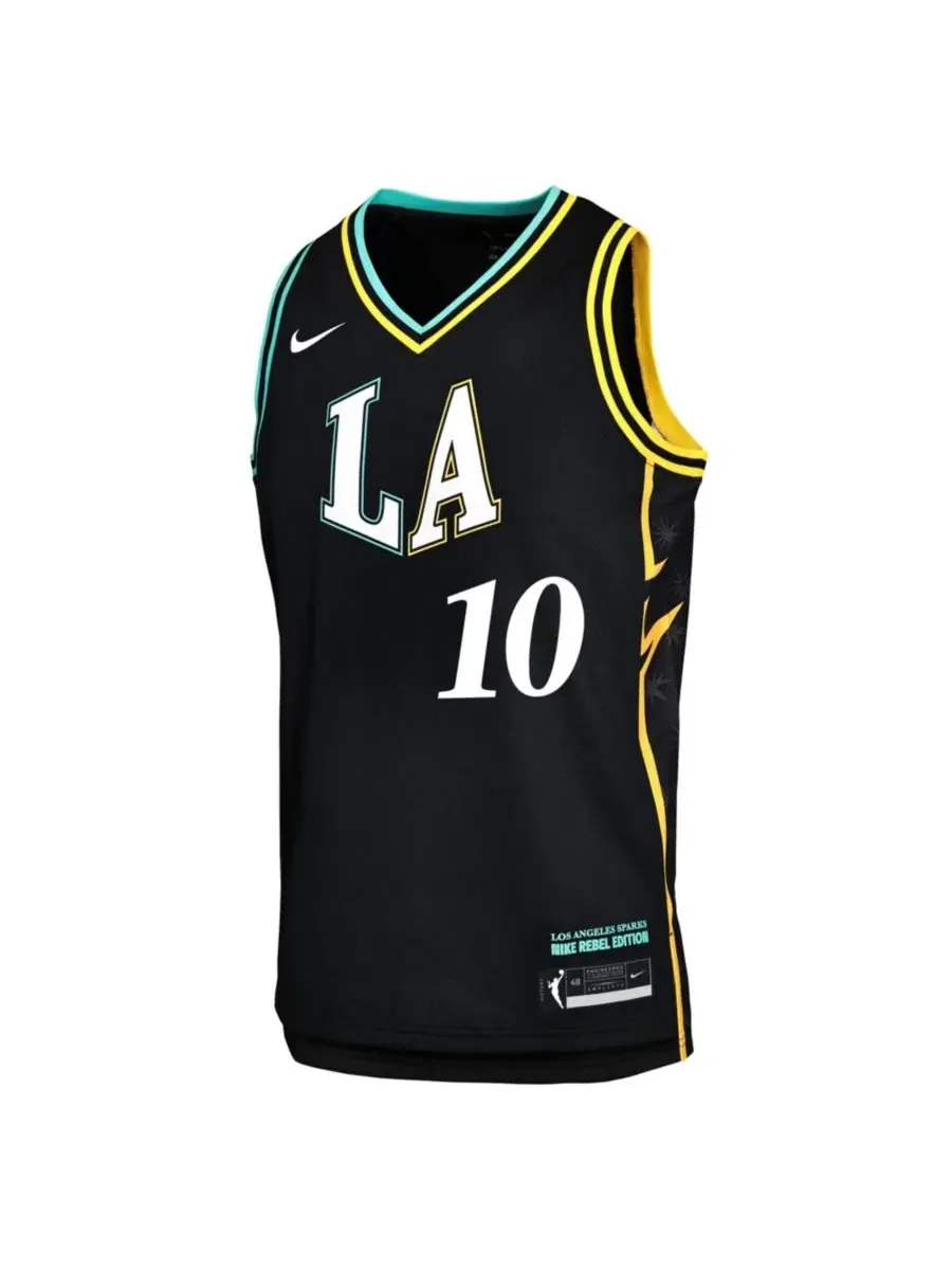 Детская футболка с принтом Kelsey Plum Black Los Angeles Sparks Victory Jersey - Rebel Edition Nike — изображение 3 из 3