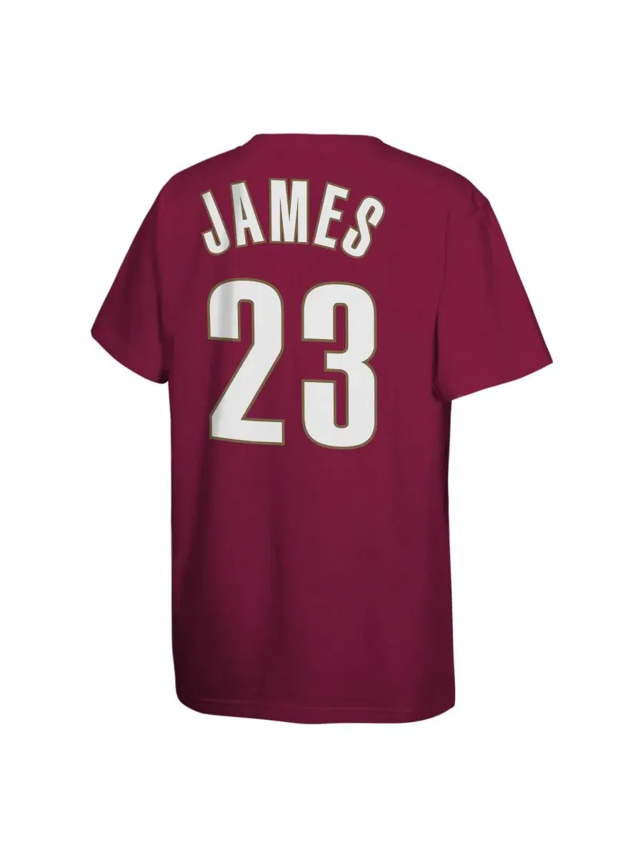 Футболка с принтом LeBron James Wine Cleveland Cavaliers Hardwood Classics Name and Number Mitchell — изображение 3 из 3