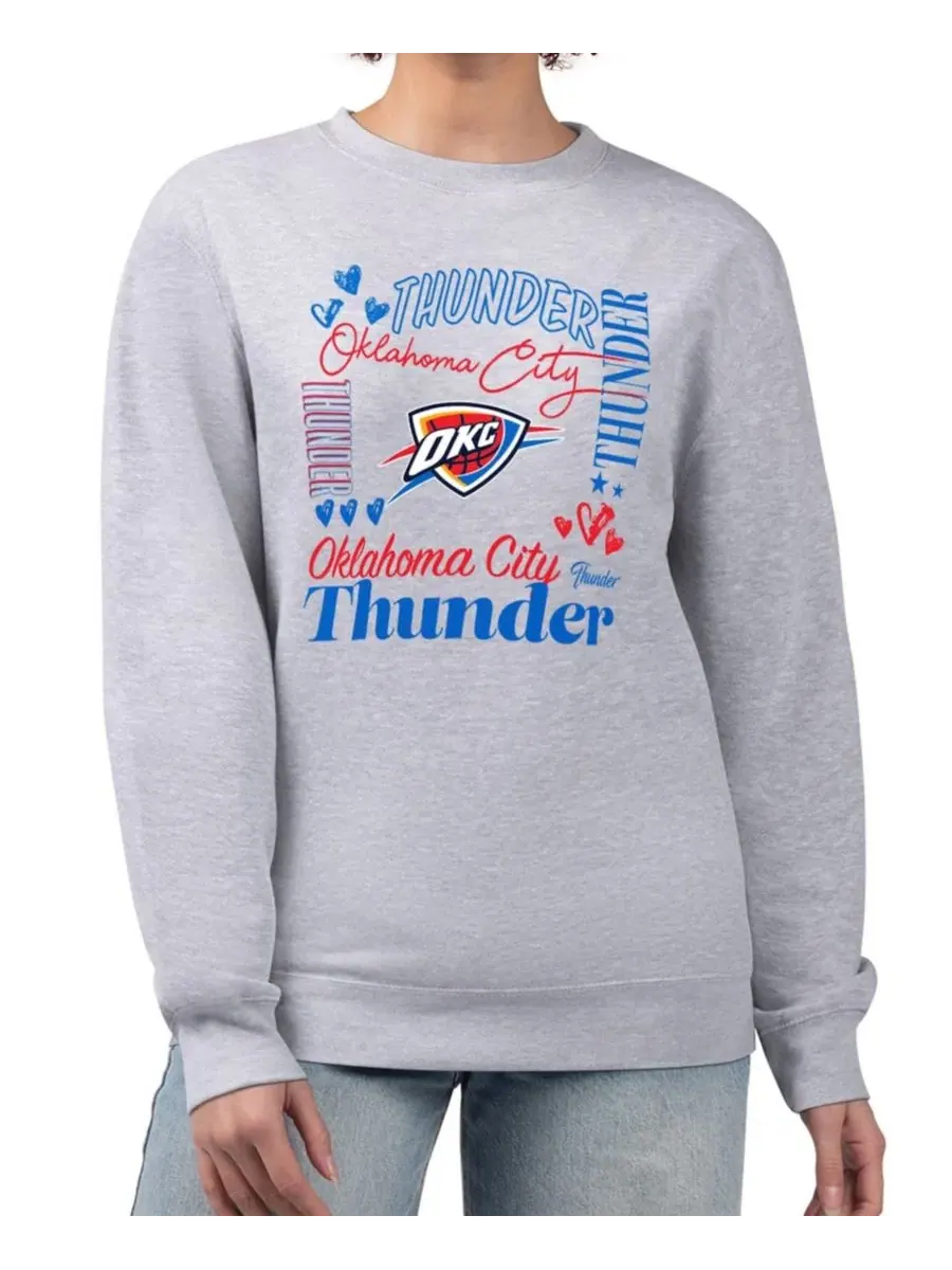 Толстовка с капюшоном с графическим принтом Oklahoma City Thunder G-III 4Her by Carl Banks — изображение 1 из 3, серый